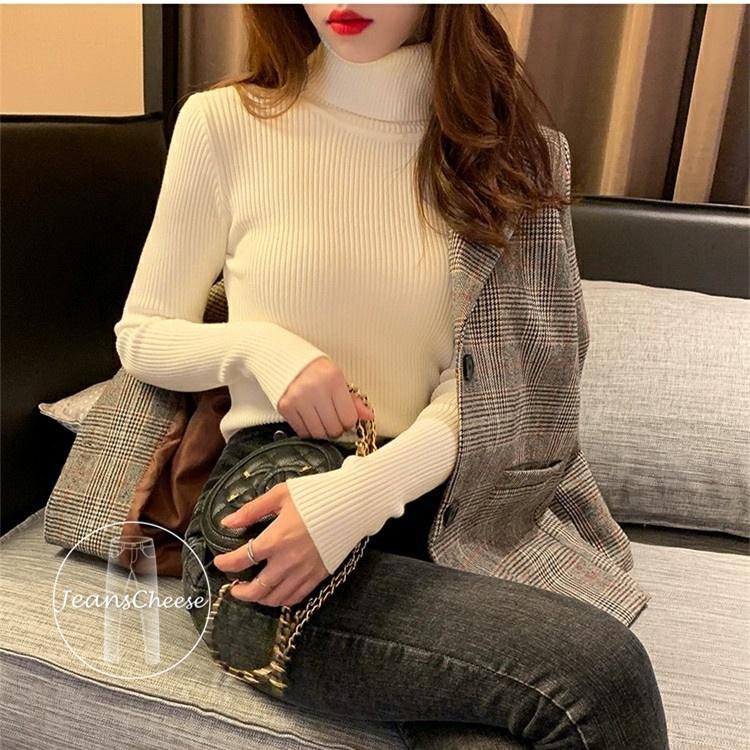 不磨膚.柔軟彈性.包芯紗.高領.翻領.針織上衣.針織毛衣.針織衫.長袖女.素T.長袖T恤.毛衣.冬天.保暖.外穿內搭衣-細節圖3