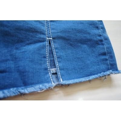 ☁薄彈褲裙☁S~L超拉彈力裙擺倒V剪裁質感素薄丹寧牛仔褲裙女裝#.N7.250-細節圖8