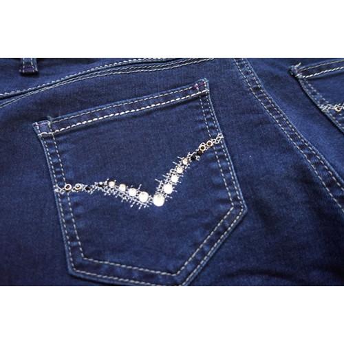 M~3L中腰 顯瘦V弧鑽美臀素面 丹寧 牛仔褲#.N7.958-細節圖9