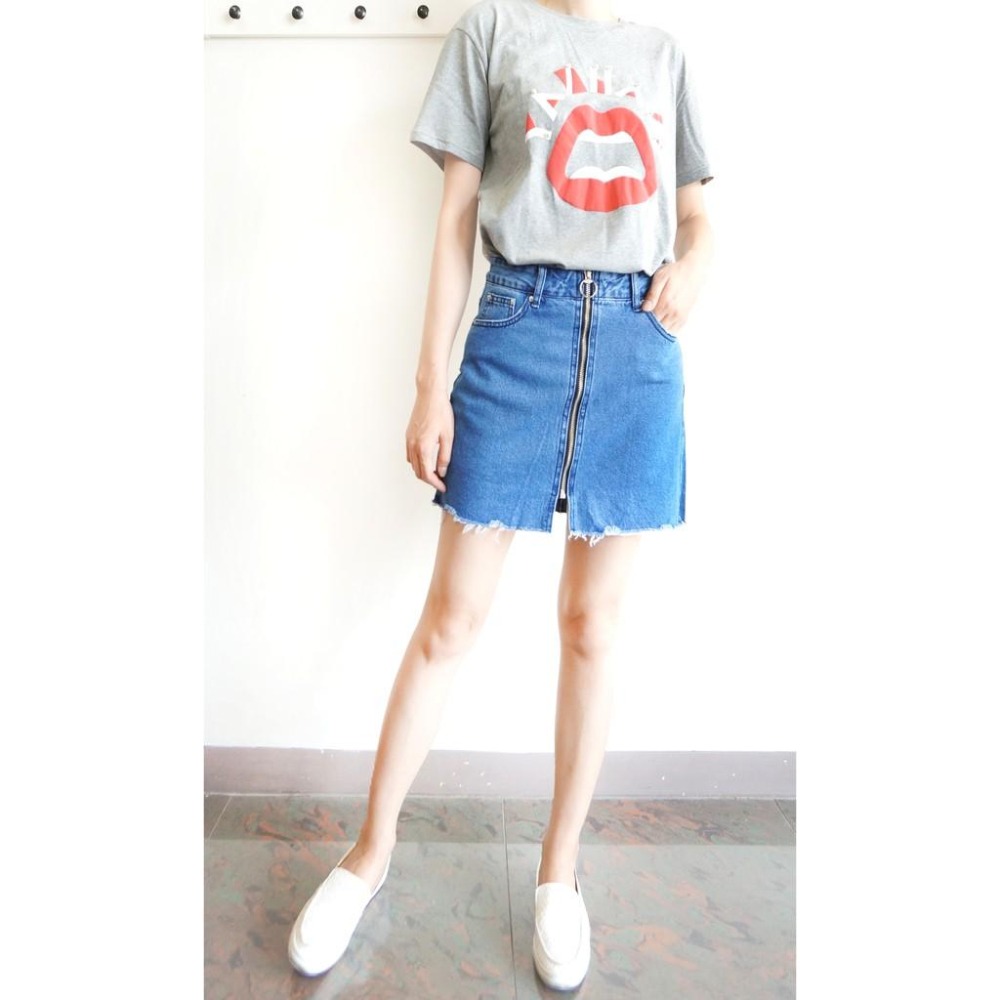 S~XL造型拉鍊金屬環A字裙 顯瘦牛仔褲裙女裝#.Z9.676-細節圖4