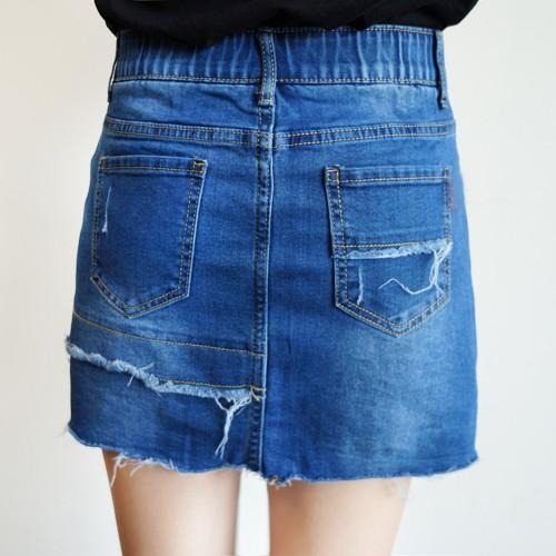 S~L不規則剪裁 歐美風個性時尚牛仔褲裙女裝#.Z6.553-細節圖7