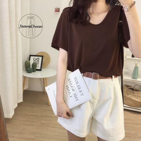 6色任選.親膚質感透氣超彈力.莫代爾上衣.短袖上衣.莫代爾短T.多巴胺素T.T恤.莫代爾棉.短T.短袖棉T.大學T.上衣-細節圖3