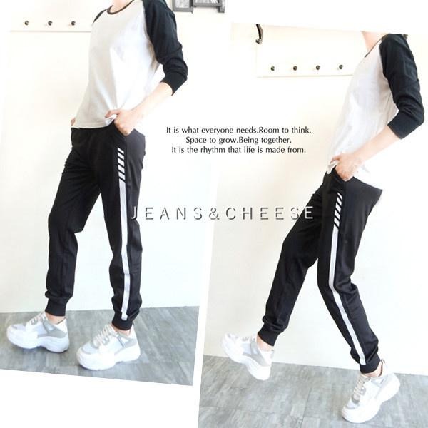 顯瘦修身側線束口褲.縮口褲.口袋.鬆緊帶拉繩.休閒褲.運動褲.休閒長褲.女生長褲.慢跑褲W4.7748-細節圖3