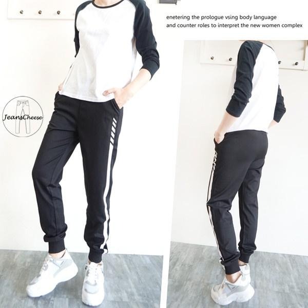 顯瘦修身側線束口褲.縮口褲.口袋.鬆緊帶拉繩.休閒褲.運動褲.休閒長褲.女生長褲.慢跑褲W4.7748-細節圖7