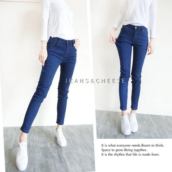 中低腰.顯瘦.超彈性.素色.仿牛仔長褲.女生長褲.褲子.打底褲.修身小腳褲.休閒褲.牛仔長褲.#.W9.5293-細節圖6