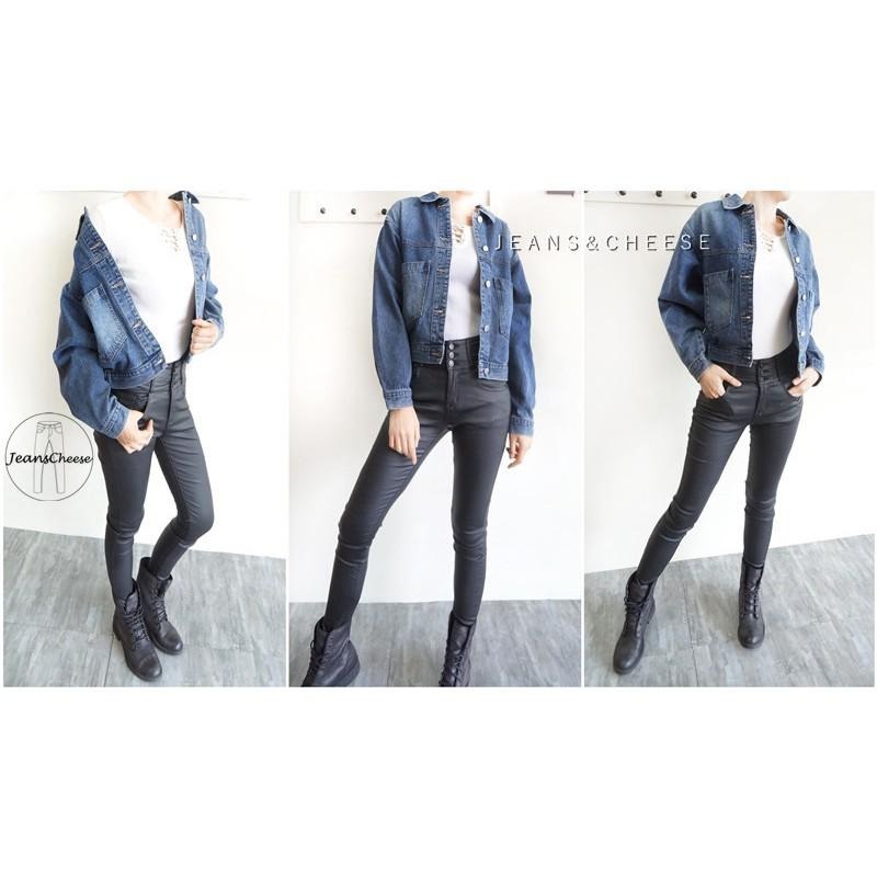 歐美風✨前後排釦.落肩.蝙蝠袖.前後排釦.牛仔外套.顯瘦刷白.寬鬆.短版外套.泡泡袖.寬袖上衣.夾克#.T9.0098-細節圖2