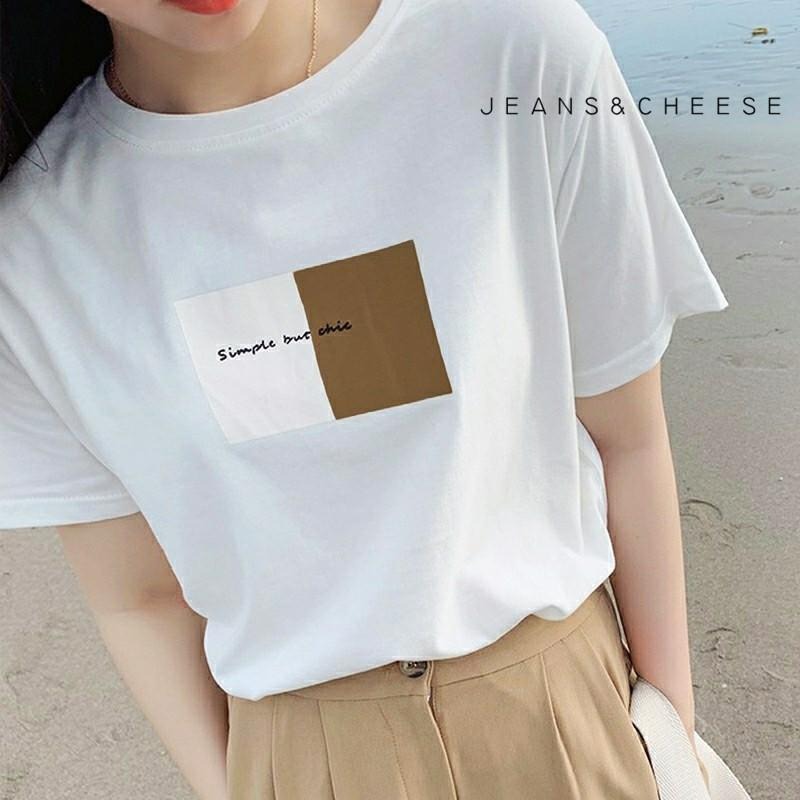 韓系顯瘦 簡約 百搭 T恤女 多巴胺 穿搭 短袖T恤 女生 大學T 寬鬆 T恤 ins 學院風 圓領 短袖 女生衣著-細節圖8