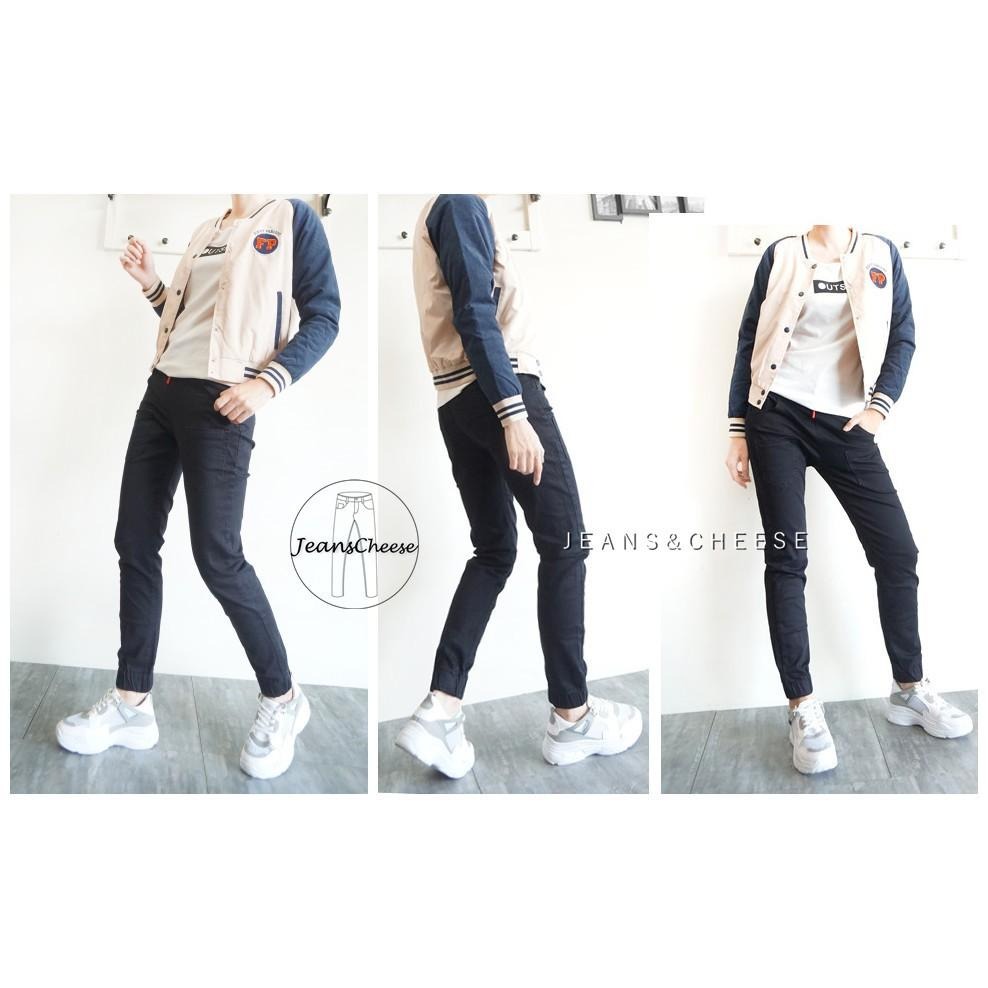 熱銷款🎉M~2L顯瘦 簡約挺版 直腿 素黑 縮口褲 束口褲 多口袋 鬆緊帶 長褲 休閒長褲 休閒褲 #.T5.7155-細節圖3