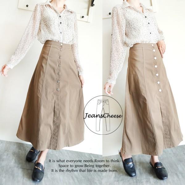 日系簡約✨氣質百搭✨包色款顯瘦A字長裙 A字裙 立體剪裁 大裙襬 圓裙 傘裙#.O5.5358-細節圖2