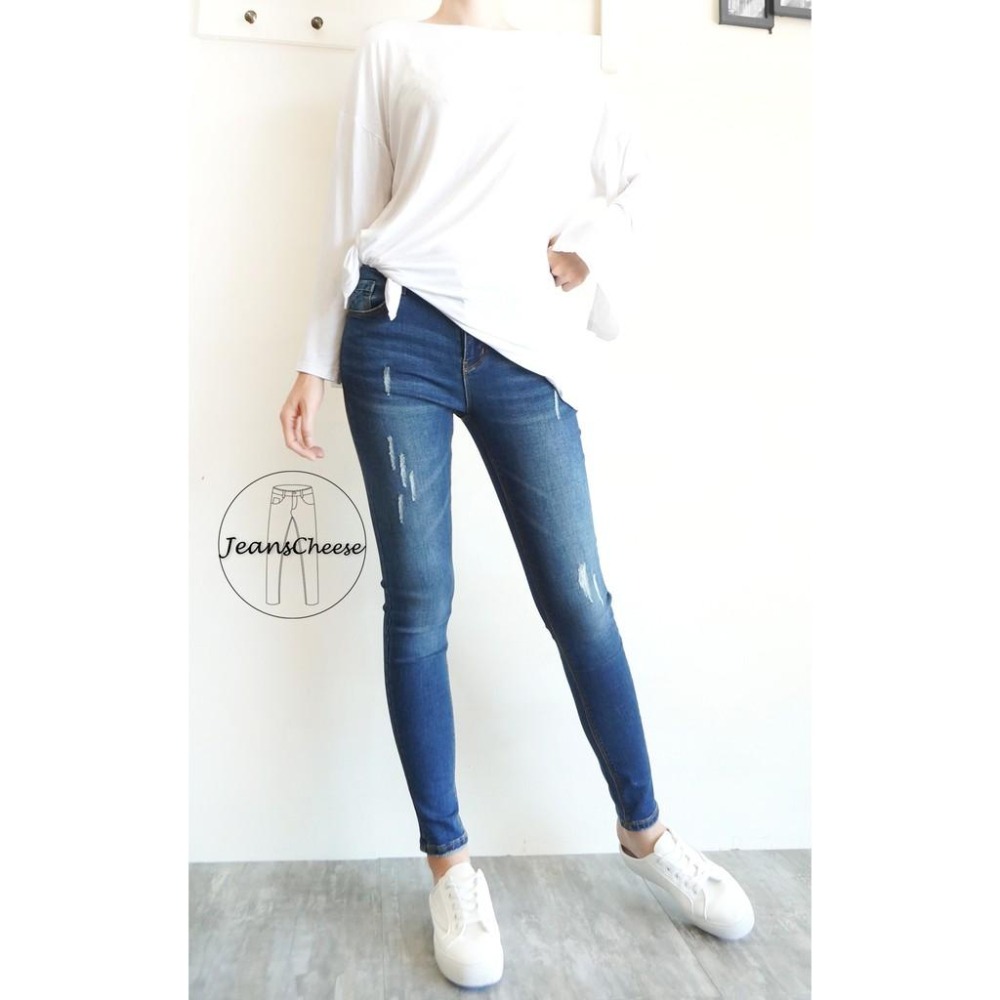 小編激推款🎉🎉簡約 歐美風超激瘦蜜桃臀 顯瘦 牛仔褲 復古刷色 牛仔長褲 小腳褲 窄管褲 #.O5.9257-細節圖4