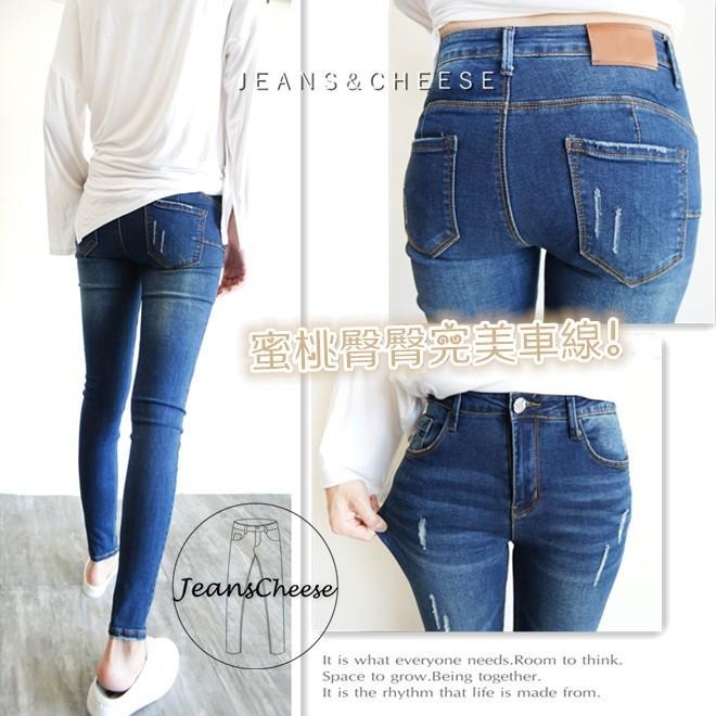 小編激推款🎉🎉簡約 歐美風超激瘦蜜桃臀 顯瘦 牛仔褲 復古刷色 牛仔長褲 小腳褲 窄管褲 #.O5.9257-細節圖8
