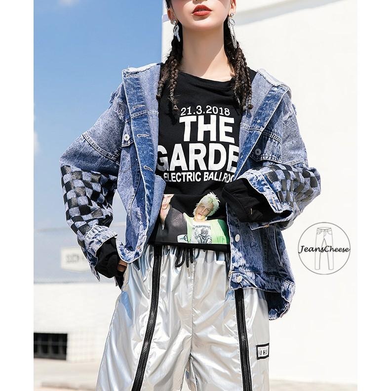 歐美風🏁大口袋⚡街頭BF破洞牛仔外套.ulzzang-細節圖4