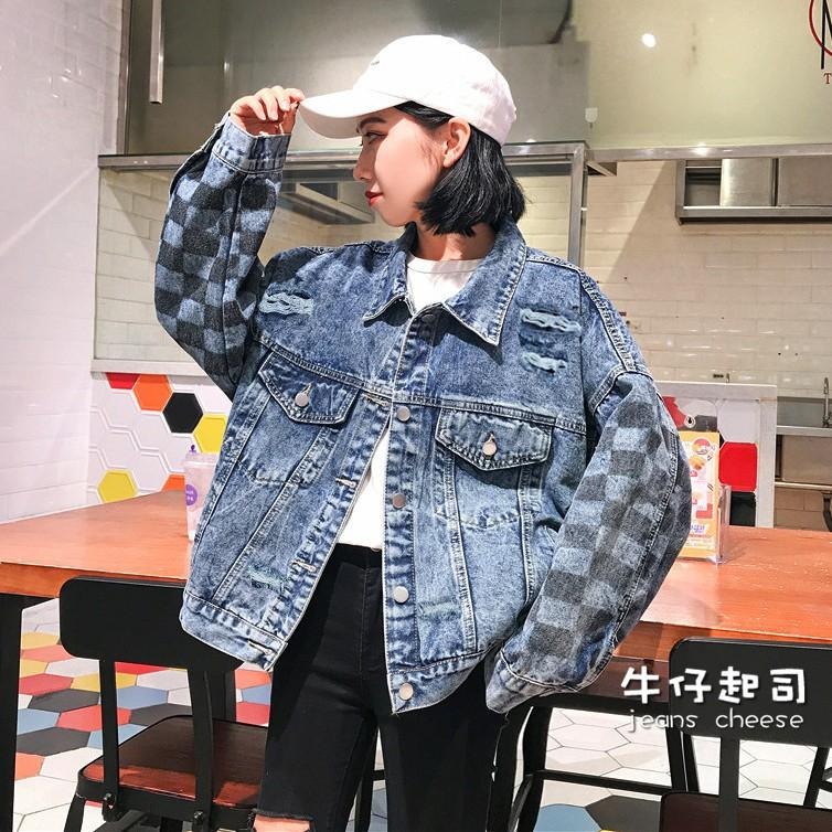 歐美風🏁大口袋⚡街頭BF破洞牛仔外套.ulzzang-細節圖5