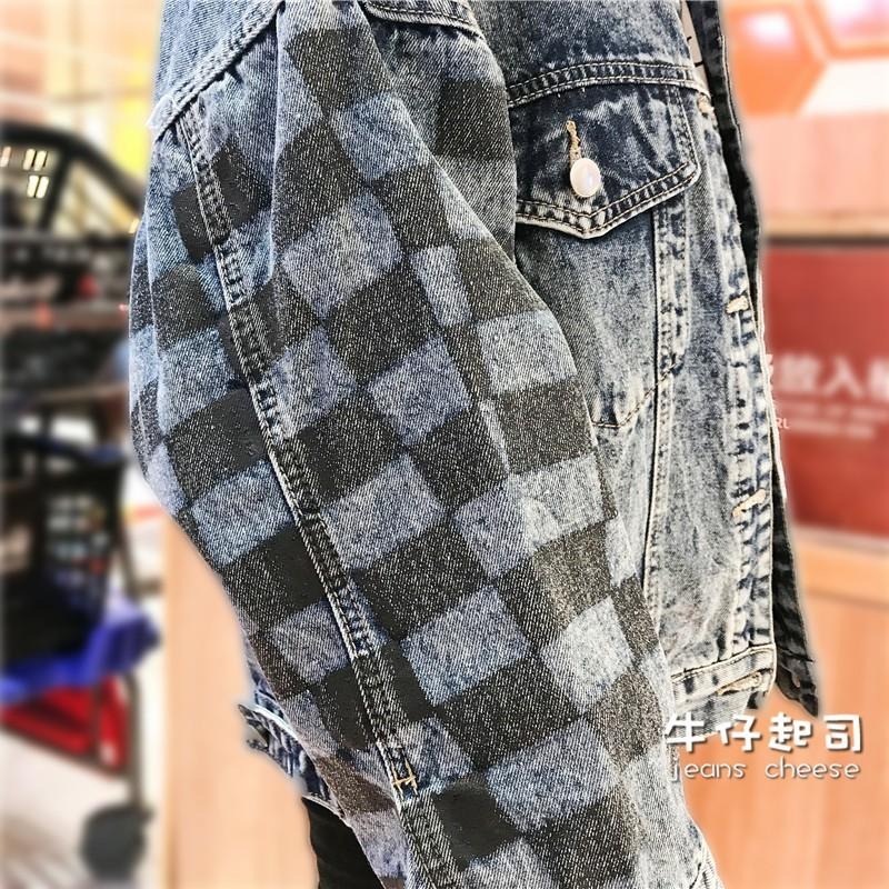 歐美風🏁大口袋⚡街頭BF破洞牛仔外套.ulzzang-細節圖8