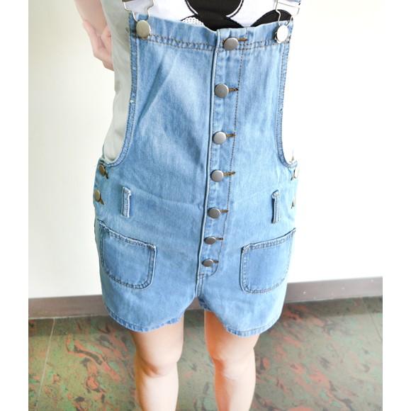 S~L夏日甜心必備排釦連身顯瘦超可愛吊帶連身褲.吊帶褲.吊帶短褲.前雙口袋設計NO.879-126-細節圖5