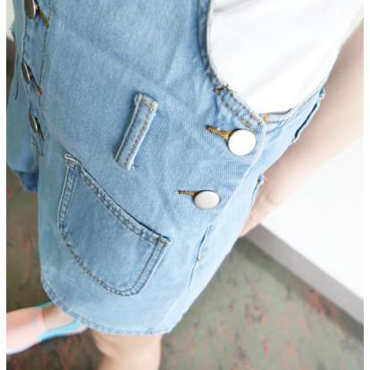 S~L夏日甜心必備排釦連身顯瘦超可愛吊帶連身褲.吊帶褲.吊帶短褲.前雙口袋設計NO.879-126-細節圖6