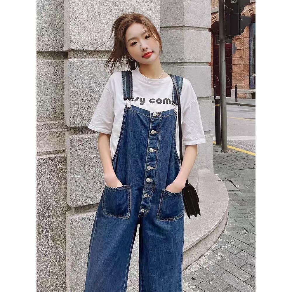 韓國熱賣純棉無彈丹寧 牛仔 吊帶長褲 連身褲 背帶長褲 連身長褲 工作褲女 牛仔長褲 牛仔褲 吊帶褲.879.703-細節圖5