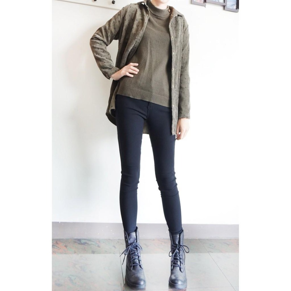 超顯瘦/刷毛褲/搖粒絨/厚刷毛/內刷毛/褲頭拉鍊/內搭長褲/加絨/黑褲/刷毛內搭褲/打底褲 #.N3.746-細節圖3