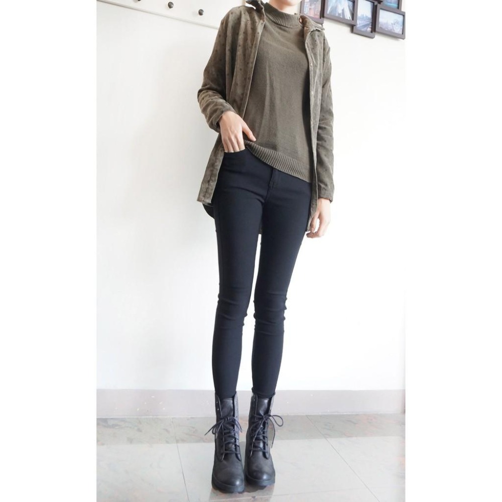 超顯瘦/刷毛褲/搖粒絨/厚刷毛/內刷毛/褲頭拉鍊/內搭長褲/加絨/黑褲/刷毛內搭褲/打底褲 #.N3.746-細節圖4