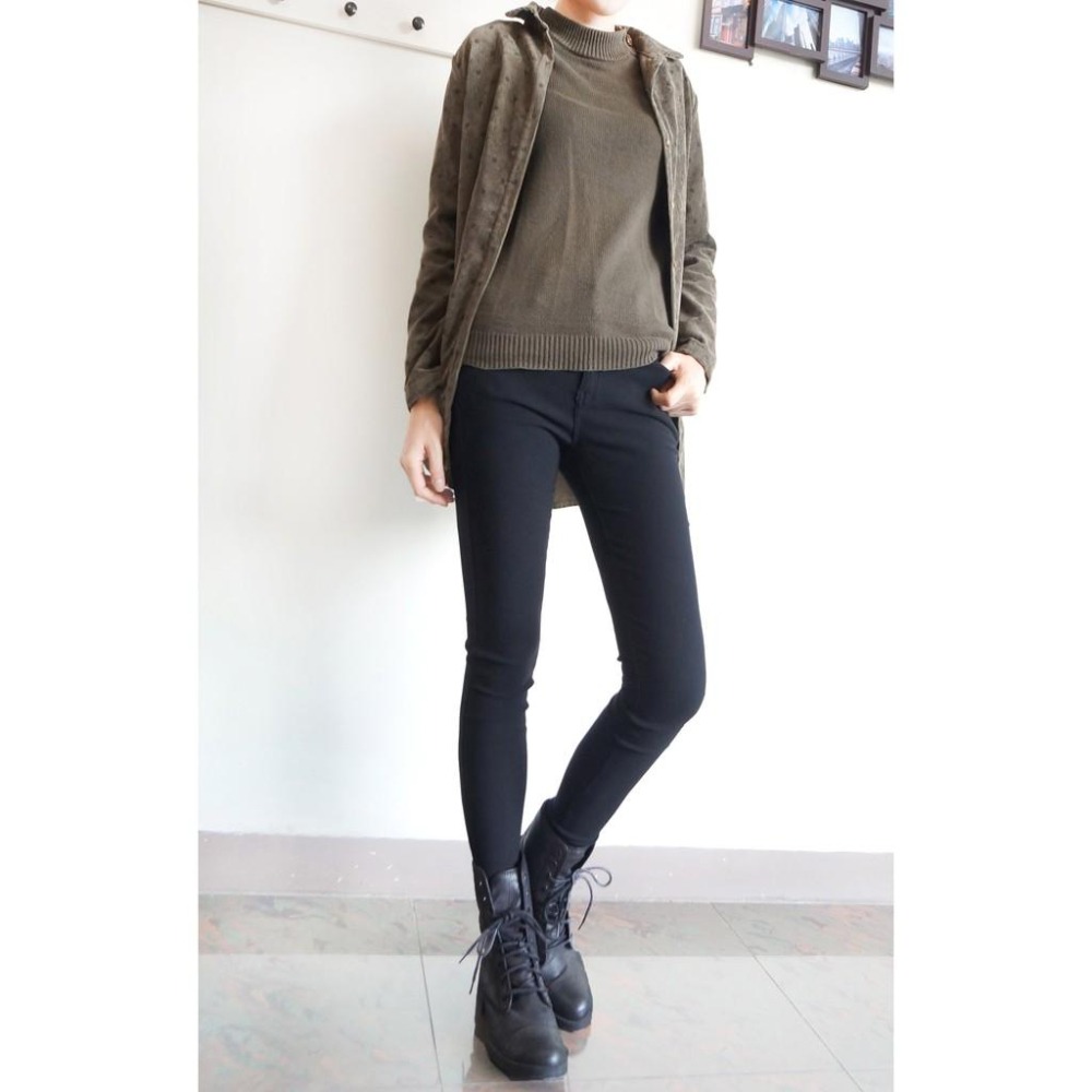 超顯瘦/刷毛褲/搖粒絨/厚刷毛/內刷毛/褲頭拉鍊/內搭長褲/加絨/黑褲/刷毛內搭褲/打底褲 #.N3.746-細節圖5