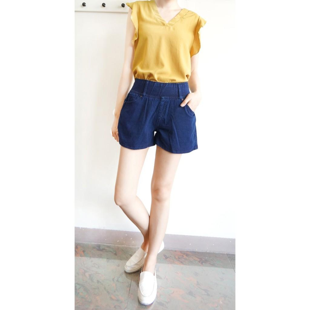 S~XL超涼感 高腰收腹褲 不嘞腰 薄鬆緊帶 A字短褲#.Z9.809-細節圖3