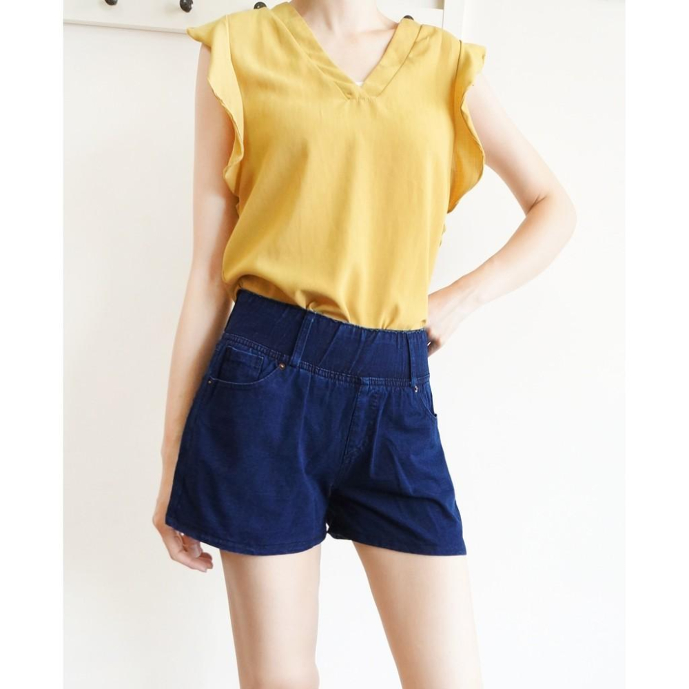 S~XL超涼感 高腰收腹褲 不嘞腰 薄鬆緊帶 A字短褲#.Z9.809-細節圖4