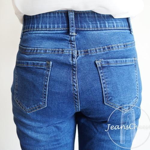 高腰內襯鬆緊帶收腹喇叭褲 收腹褲 牛仔喇叭褲 喇叭牛仔褲 大喇叭褲 韓妞 長褲 褲子 牛仔長褲.Z6.597-細節圖7