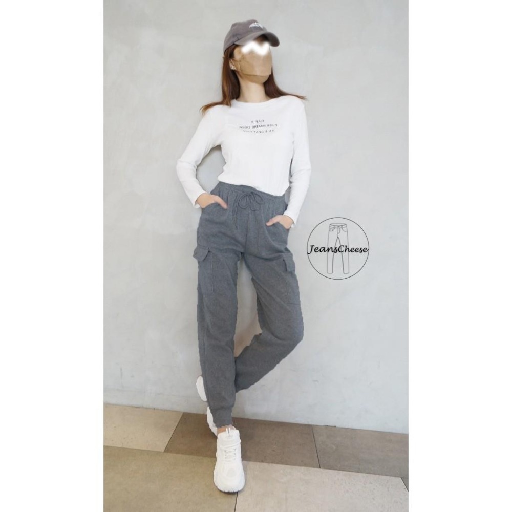 高腰抽繩加厚工作束口刷毛褲.工作褲.束口褲.運動褲加絨休閒褲.保暖褲.工裝褲.縮口褲.哈倫褲.刷毛棉褲. 冬天 休閒長褲-細節圖6