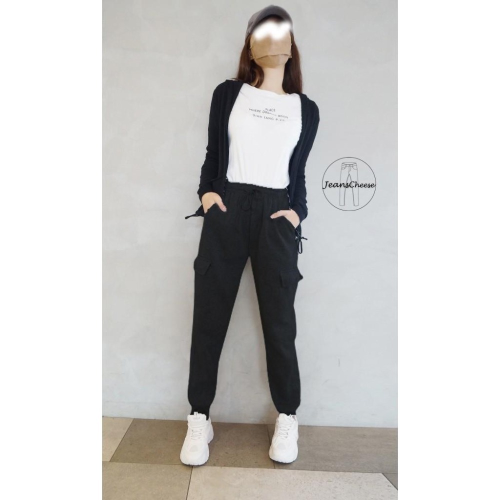 高腰抽繩加厚工作束口刷毛褲.工作褲.束口褲.運動褲加絨休閒褲.保暖褲.工裝褲.縮口褲.哈倫褲.刷毛棉褲. 冬天 休閒長褲-細節圖8