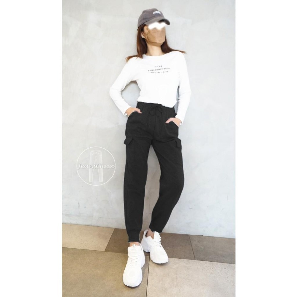 高腰抽繩加厚工作束口刷毛褲.工作褲.束口褲.運動褲加絨休閒褲.保暖褲.工裝褲.縮口褲.哈倫褲.刷毛棉褲. 冬天 休閒長褲-細節圖9