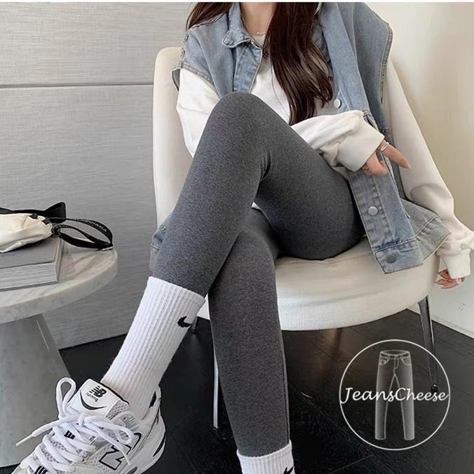 秋冬韓系保暖磨毛 超彈力收腹口袋內搭褲 高腰 棉褲 打底褲 收腹褲 休閒褲 保暖褲 長褲女 緊身褲 運動褲  韓國 穿搭-細節圖3