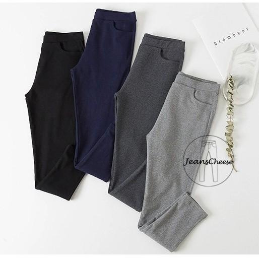 秋冬韓系保暖磨毛 超彈力收腹口袋內搭褲 高腰 棉褲 打底褲 收腹褲 休閒褲 保暖褲 長褲女 緊身褲 運動褲  韓國 穿搭-細節圖5