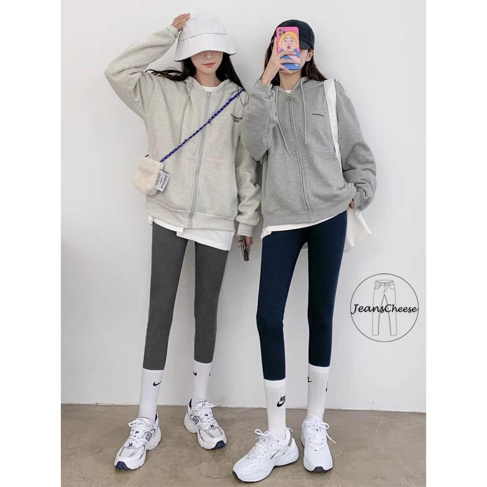 秋冬韓系保暖磨毛 超彈力收腹口袋內搭褲 高腰 棉褲 打底褲 收腹褲 休閒褲 保暖褲 長褲女 緊身褲 運動褲  韓國 穿搭-細節圖7