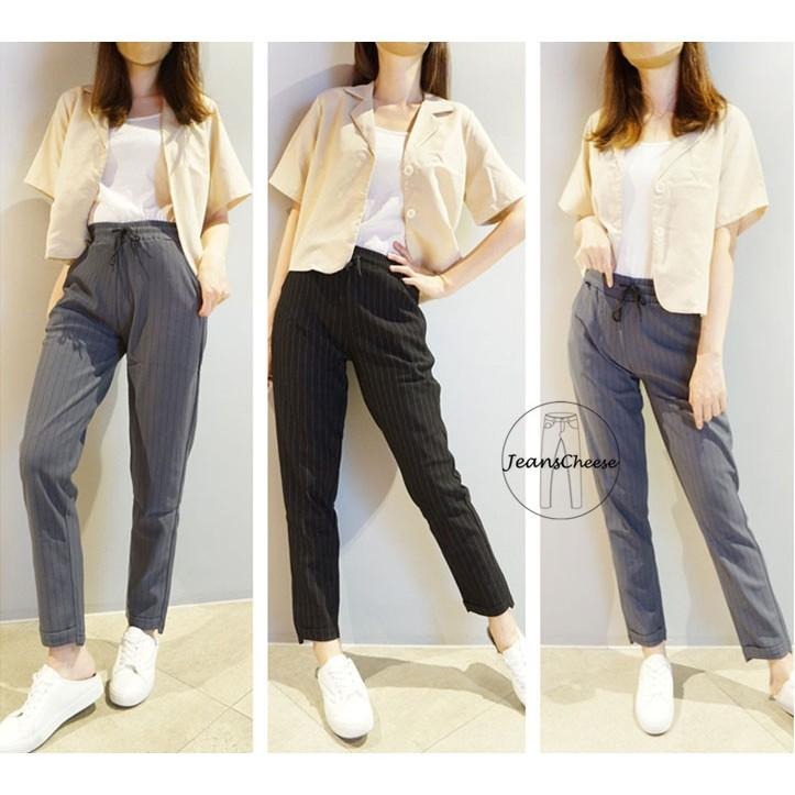 日系🇯🇵鬆緊綁帶.高腰顯瘦.抗皺升級款.格子褲.老爺褲.哈倫褲.休閒褲.格紋褲.休閒長褲.修飾.長褲.顯瘦褲子.格子褲女-細節圖5