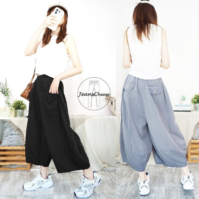 兩面穿搭超薄款 天絲棉 涼感闊腿褲寬褲 奶奶褲 哈倫褲 飛鼠褲 褲裙 功夫褲 休閒褲 大尺碼褲子.E8.0388-細節圖2