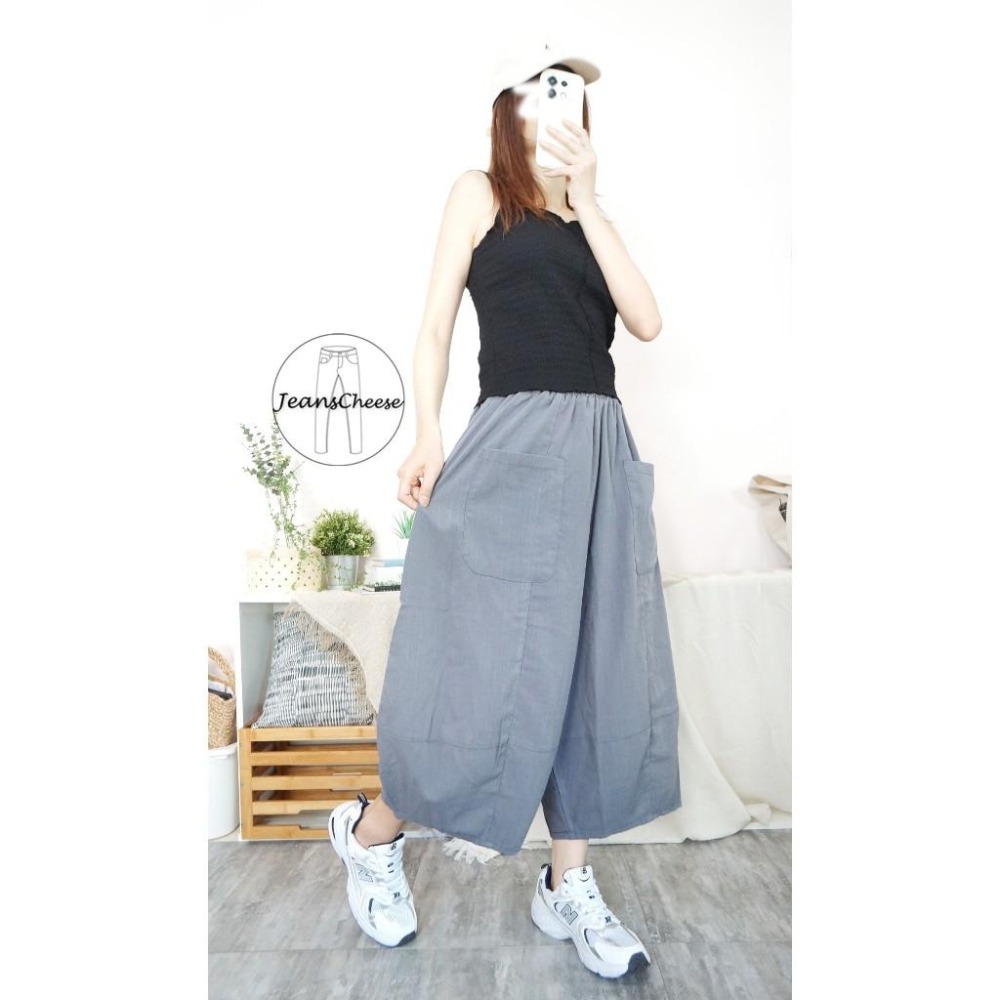 兩面穿搭超薄款 天絲棉 涼感闊腿褲寬褲 奶奶褲 哈倫褲 飛鼠褲 褲裙 功夫褲 休閒褲 大尺碼褲子.E8.0388-細節圖4