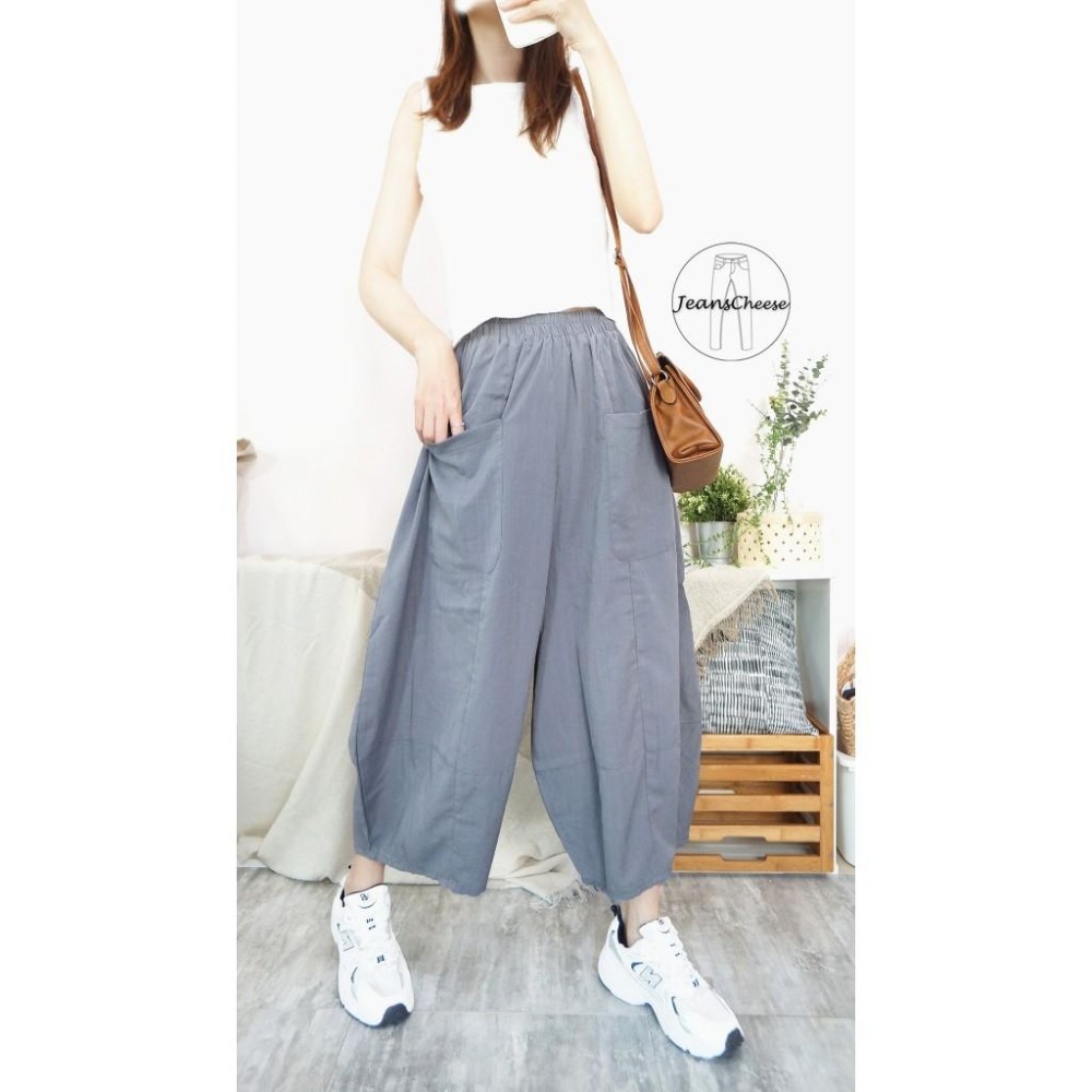 兩面穿搭超薄款 天絲棉 涼感闊腿褲寬褲 奶奶褲 哈倫褲 飛鼠褲 褲裙 功夫褲 休閒褲 大尺碼褲子.E8.0388-細節圖8