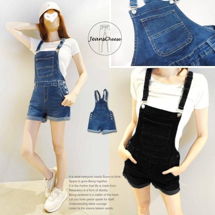 肩帶可調休閒甜心超彈百搭吊帶短褲.側排釦吊帶褲.反摺短褲.連身褲.連身短褲.背帶短褲.牛仔短褲.休閒短褲V9.4391-細節圖2