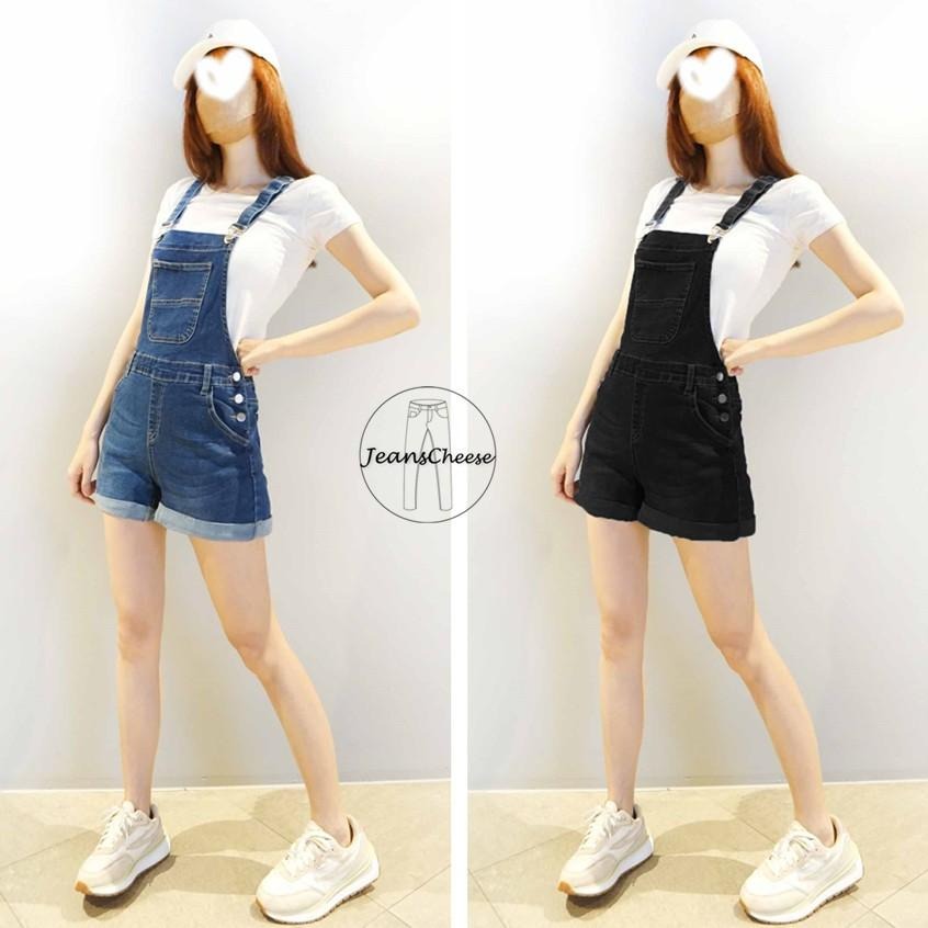 肩帶可調休閒甜心超彈百搭吊帶短褲.側排釦吊帶褲.反摺短褲.連身褲.連身短褲.背帶短褲.牛仔短褲.休閒短褲V9.4391-細節圖5