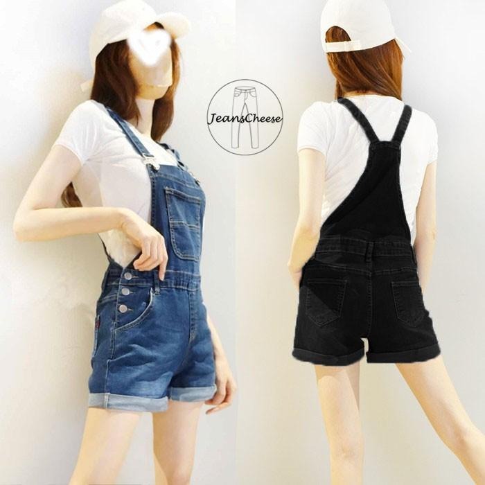 肩帶可調休閒甜心超彈百搭吊帶短褲.側排釦吊帶褲.反摺短褲.連身褲.連身短褲.背帶短褲.牛仔短褲.休閒短褲V9.4391-細節圖6