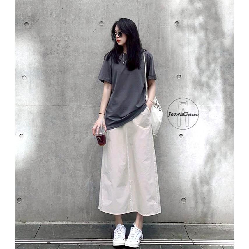 a la風必包色🇯🇵 挺版棉麻A字長裙 後開衩 A字裙 開衩裙 高腰裙 過膝裙 長裙 裙子 工裝裙 .E38.1081-細節圖2