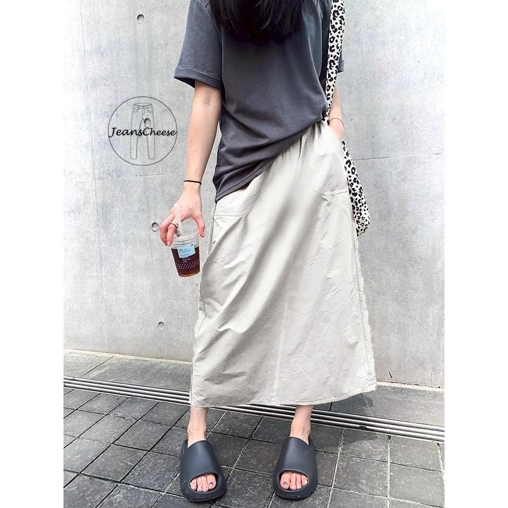 a la風必包色🇯🇵 挺版棉麻A字長裙 後開衩 A字裙 開衩裙 高腰裙 過膝裙 長裙 裙子 工裝裙 .E38.1081-細節圖8