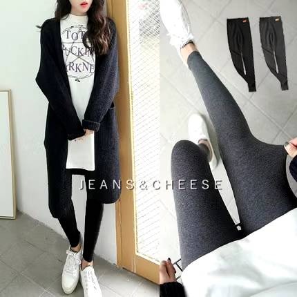 中厚款微磨毛♥️顯瘦超彈力莫代爾棉/內搭褲/打底褲/韻律褲/內搭褲/皮標/工作褲/褲襪/顯瘦長褲/緊身褲/黑褲-細節圖2