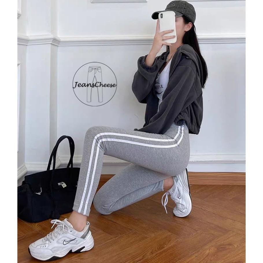 高腰超彈力內搭褲 微磨毛 保暖褲 兩線內搭褲 顯瘦 兩槓內搭褲.棉褲.休閒褲.運動褲.打底褲 休閒長褲 長褲女-細節圖5