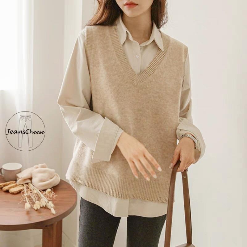 6色🌈 前短後長針織背心 彈力 針織馬甲 針織毛衣  馬甲背心 女裝 毛衣背心 外搭背心 V領針織 韓版背心 毛衣-細節圖5