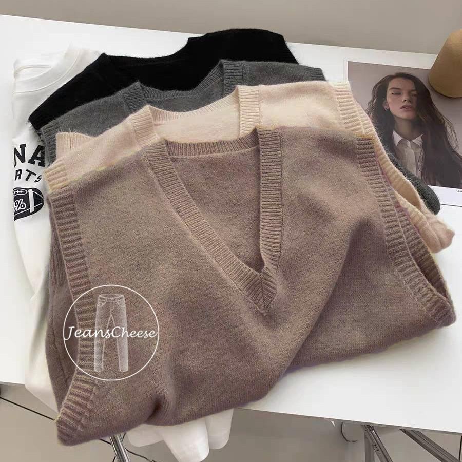 6色🌈 前短後長針織背心 彈力 針織馬甲 針織毛衣  馬甲背心 女裝 毛衣背心 外搭背心 V領針織 韓版背心 毛衣-細節圖9