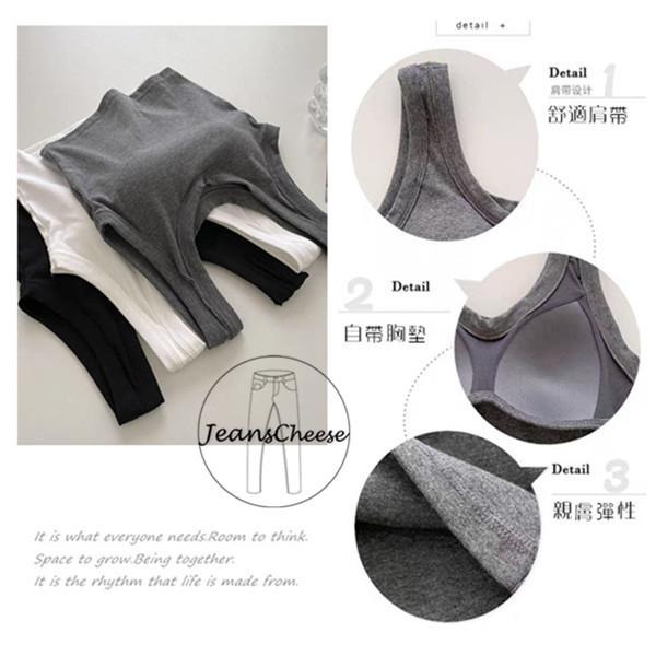 美胸神器超百搭😘自帶胸墊 無袖背心 免穿內衣 罩杯背心 小可愛 短版背心 運動背心 無袖上衣 無鋼圈內衣 圓領背心-細節圖9