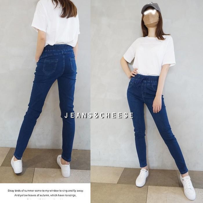 高腰3D提臀車線鬆緊帶抽繩.顯瘦哈倫褲.牛仔長褲.直腿褲.AB褲.老爺褲.牛仔褲.長褲.褲子.休閒長褲.s4.9245-細節圖7