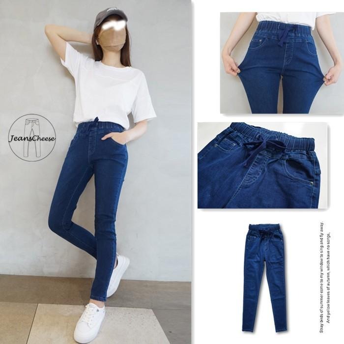 高腰3D提臀車線鬆緊帶抽繩.顯瘦哈倫褲.牛仔長褲.直腿褲.AB褲.老爺褲.牛仔褲.長褲.褲子.休閒長褲.s4.9245-細節圖8