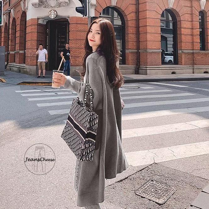 保暖厚磅 中長版針織外套 包芯紗 女裝 針織外套 長版外套 保暖外套 厚外套 韓版外套 慵懶風 寬鬆外套 罩衫 開衫外套-細節圖3